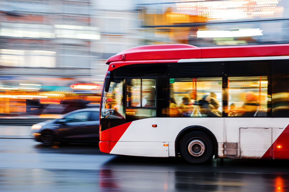 Picture,Of,A,Bus,In,City,Traffic,In,Motion,Blur